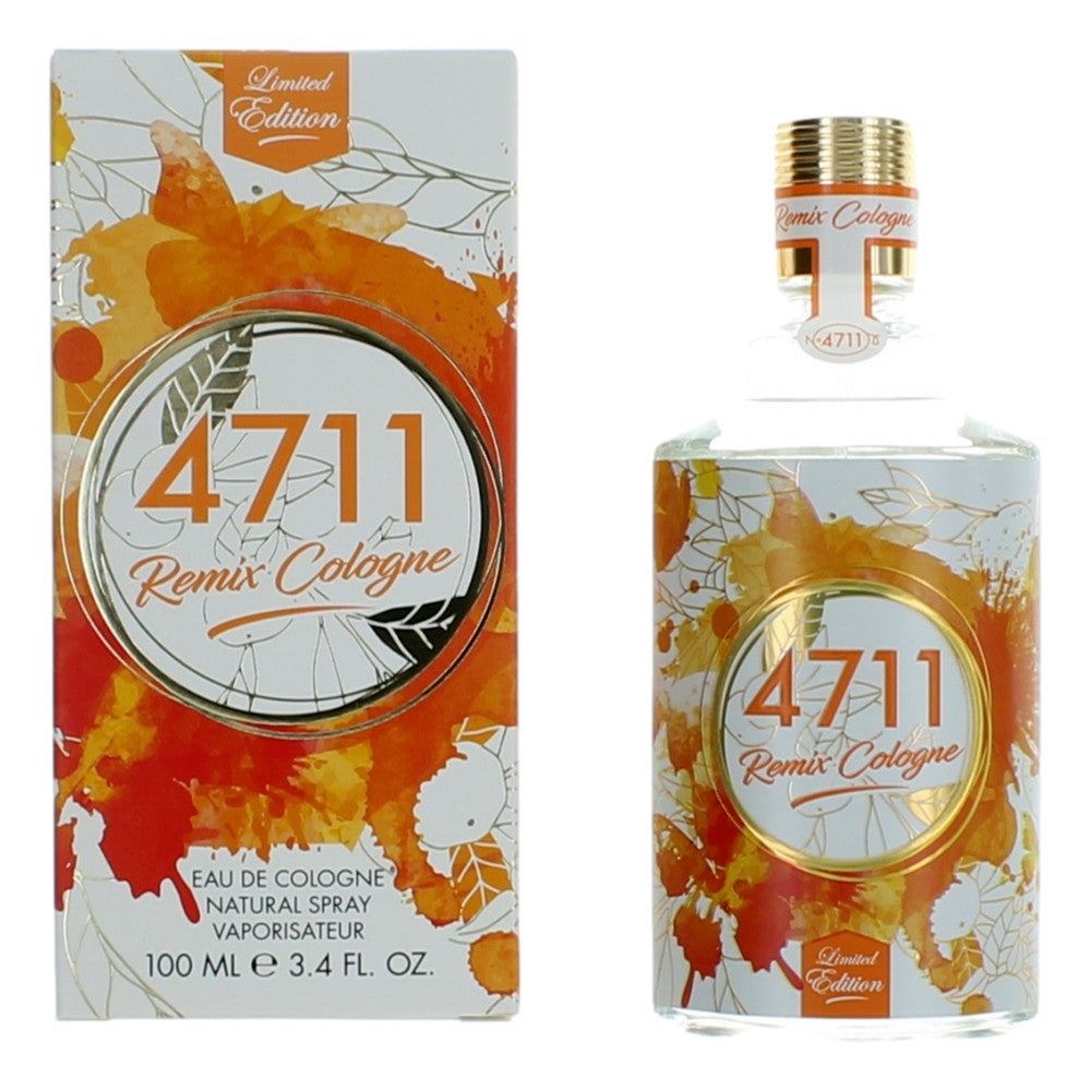 Bottle of 4711 Remix Orange Cologne by Muelhens, 3.4 oz Eau De Cologne Spray for Unisex